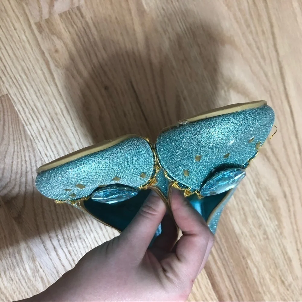 Disney Jasmine Wedge Heels Sz 2/3 Play Shoes Blue